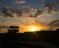 The new observation tower at Tigertail Beach on Marco Island at sunset